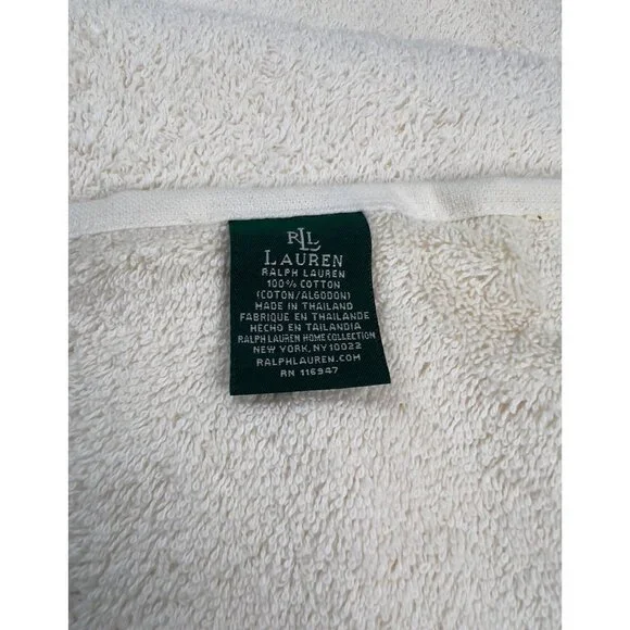 Lauren By Ralph Lauren Cream Bath Towels Pair 30"x54" 100% Cotton NWOT Vintage - Picture 4 of 6